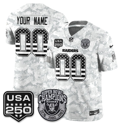 Las Vegas Raiders 2026 Salute to Service Edition Vapor Custom Jersey - Stitched