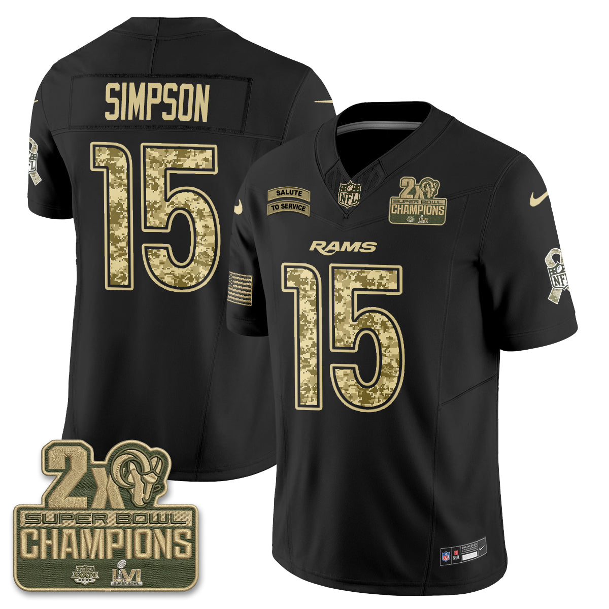 LAR 2026 Salute To Service Vapor Jersey V2- Stitched