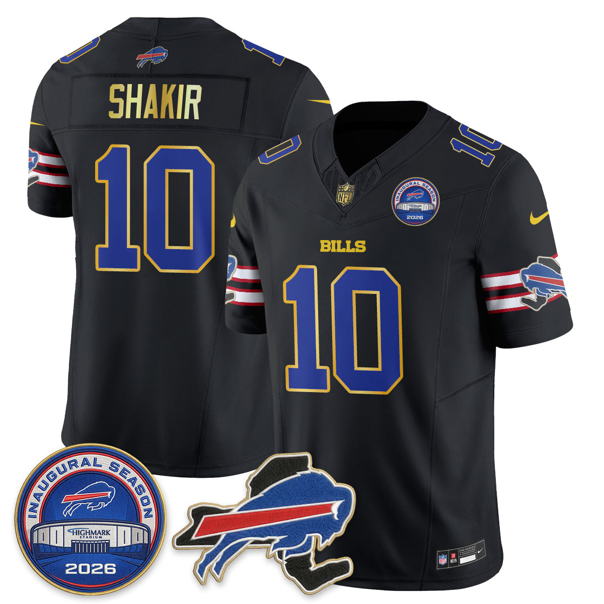 BUF 2026 Royal Gold Trim Edition Vapor Jersey - Stitched