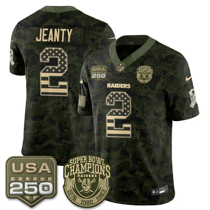 Las Vegas Raiders 2026 Salute to Service Edition Vapor Jersey - Stitched