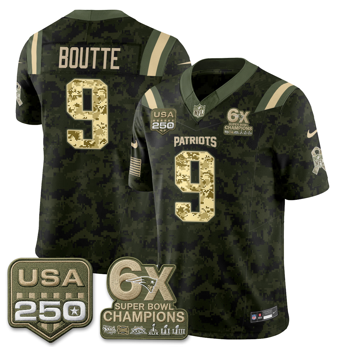 New England Patriots 2026 Salute to Service Edition Vapor Jersey - Stitched