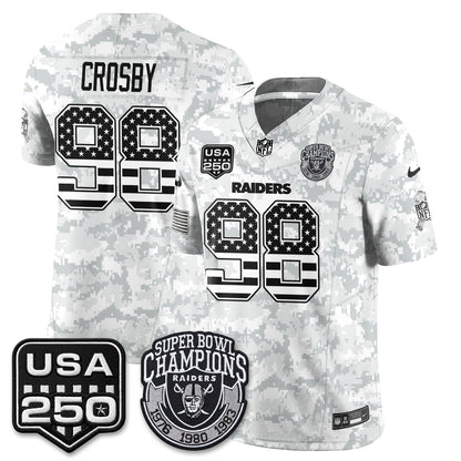 Las Vegas Raiders 2026 Salute to Service Edition Vapor Jersey - Stitched