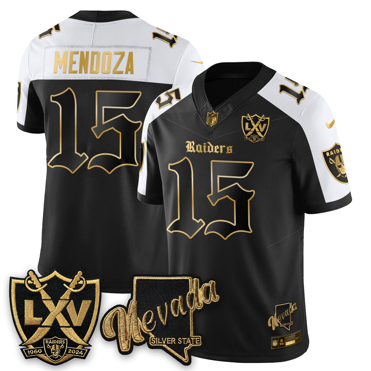 LVR Fernando Mendoza No.1 #15 Gothic Edition Jersey - All Stitched V2