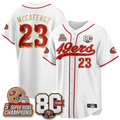 SF 80 Years & 5X Champs Vapor Baseball Jersey - Stitched