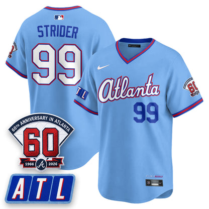ATL 2026 City Connect - 60th Anniversary in Atlanta Patch Vapor Limited Jersey - All Stitched