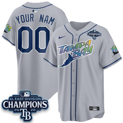 Tampa Bay Rays 2026 AL East Champs Vapor Custom Jersey - Stitched