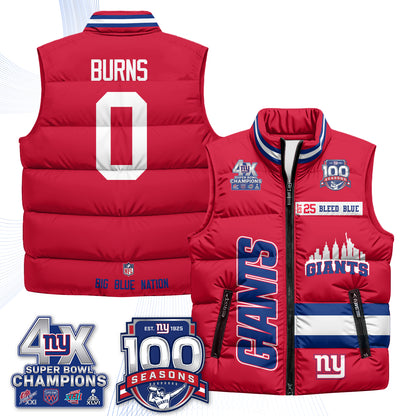NYG 4X Champs S.Bowl Puffer Vest - Printed