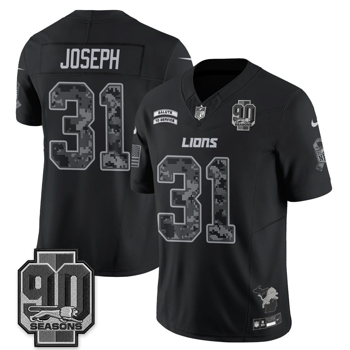 Detroit Lions 2026 Salute to Service Vapor Jersey V2- Stitched
