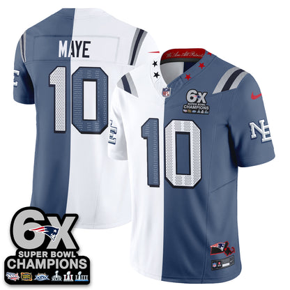 NE 6X Champs Rivalries Split Edition Vapor Jersey - Stitched (V2)