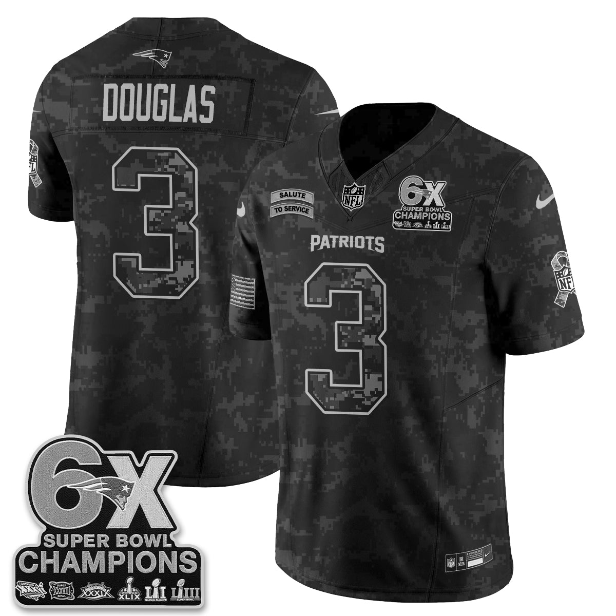 New England Patriots 2026 Salute to Service Vapor Jersey V2- Stitched