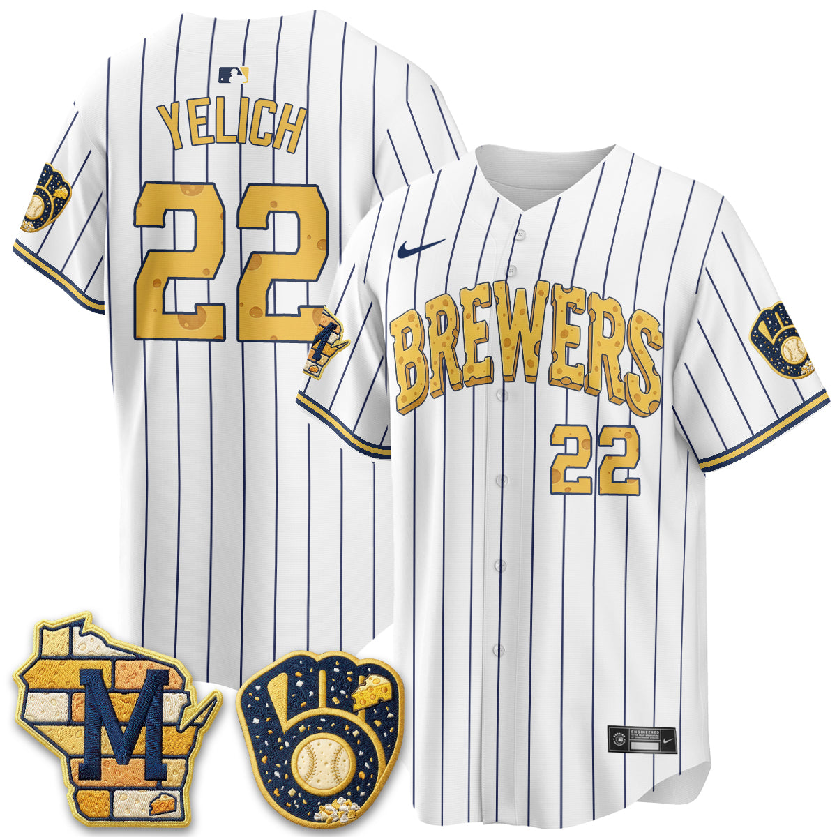 Milwaukee Brewers Cheesehead Edition Vapor Limited Jersey - Stitched