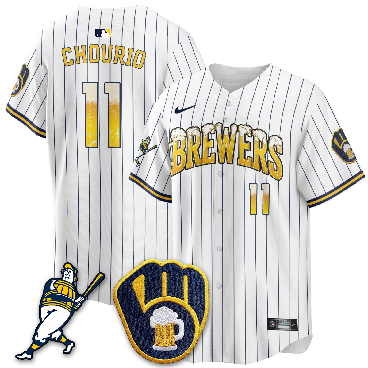 Milwaukee Brewers "Pitcher & Pint" Edition Vapor Limited Jersey - Stitched