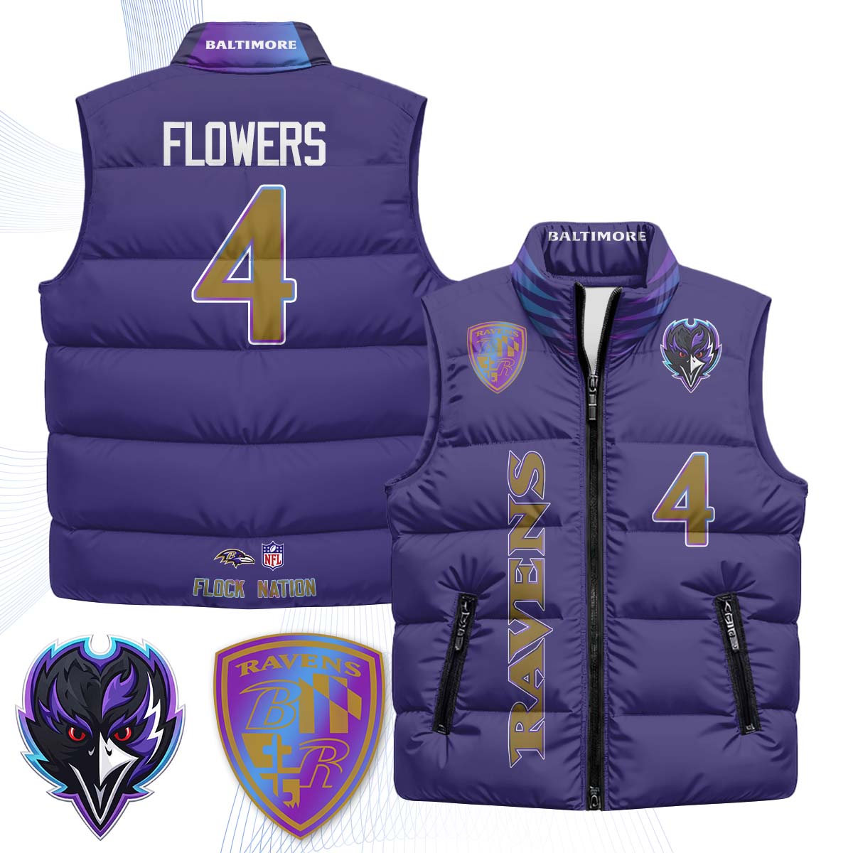 BAL "The Flock" Puffer Vest - Printed (V2)