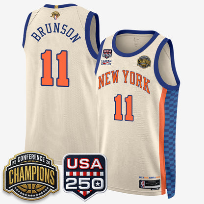 New York Knicks 2026 NBA Eastern Conference Champions City Edition Jersey V2- Stitched