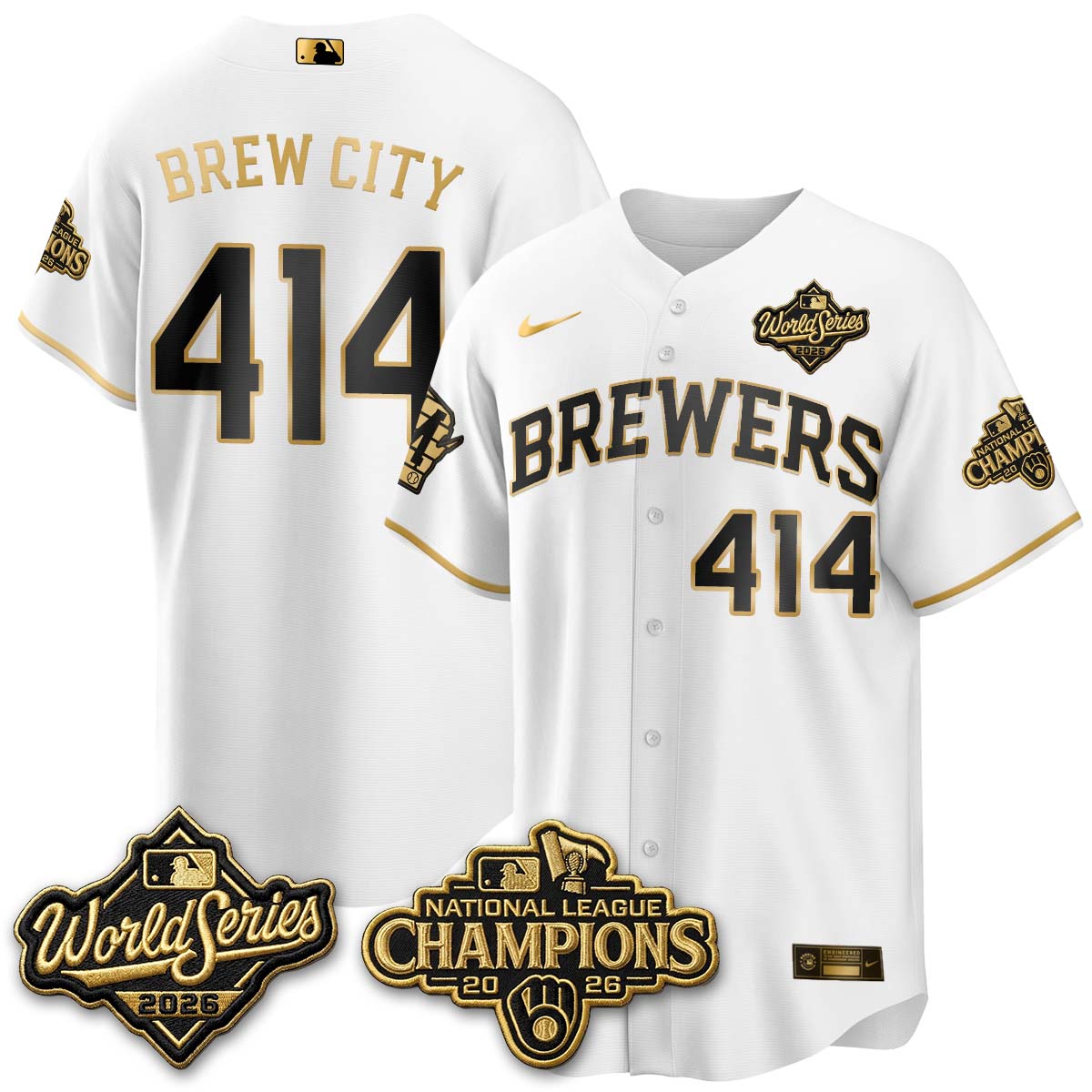 Milwaukee Brewers 2026 NL Champions Vapor Jersey - Stitched