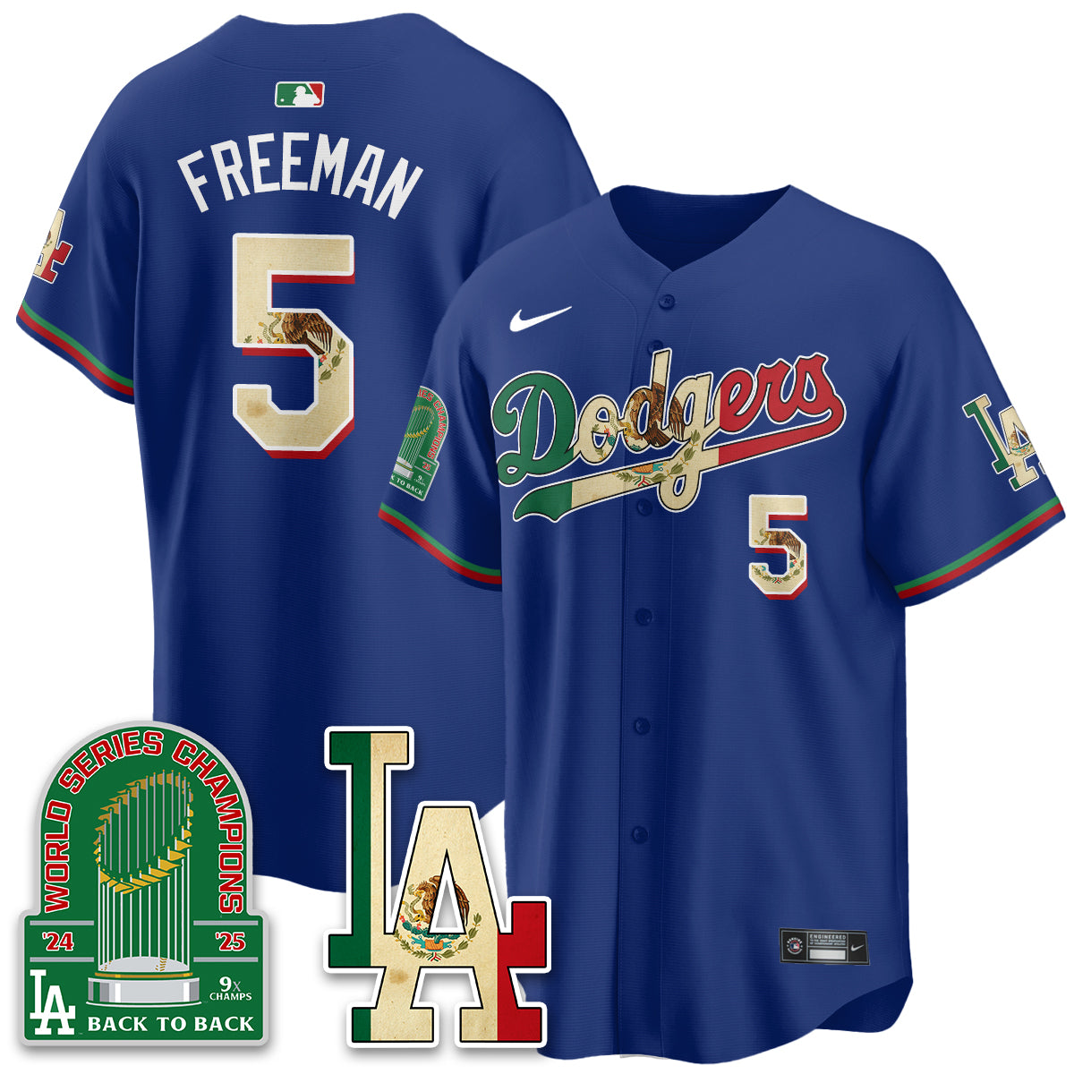 Los Angeles Dodgers Mexico Style Vapor Jersey- Stitched