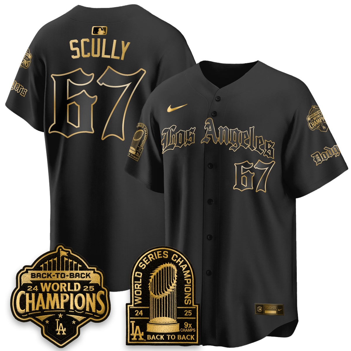 LAD WS Champions Back 2 Back Patch Vapor Premier Limited Gothic Gold Edition Jersey - All Stitched