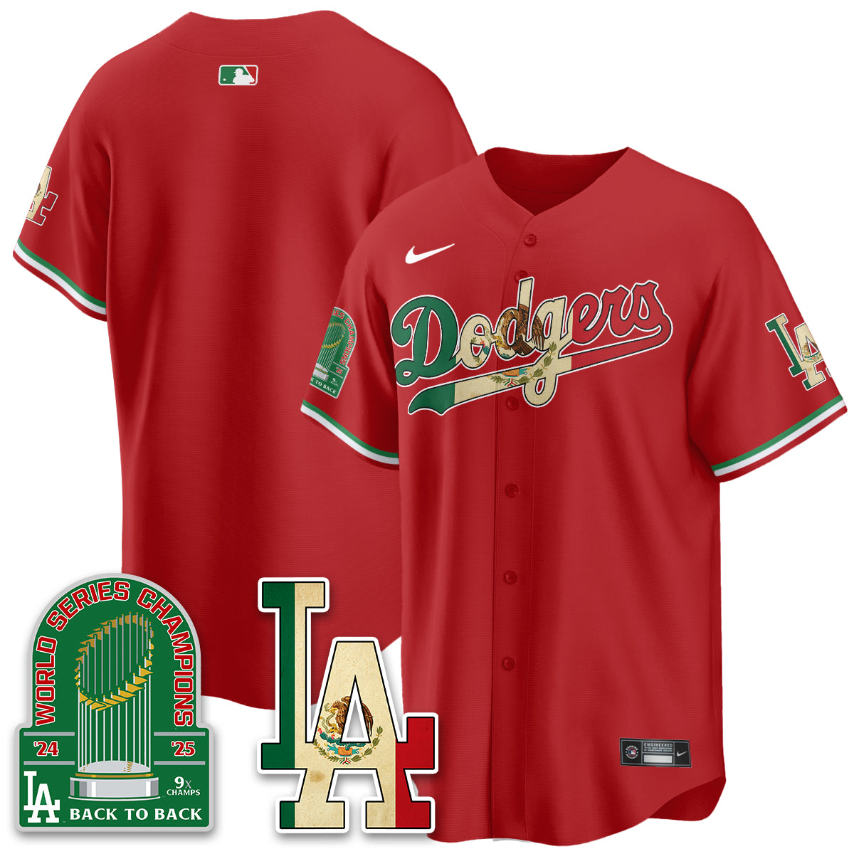 Los Angeles Dodgers Mexico Style Vapor Jersey- Stitched