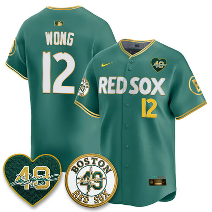 BOS Tim Wakefield Memorial Patch Vaper Premier Limited Gold Edition Jersey - Stitched