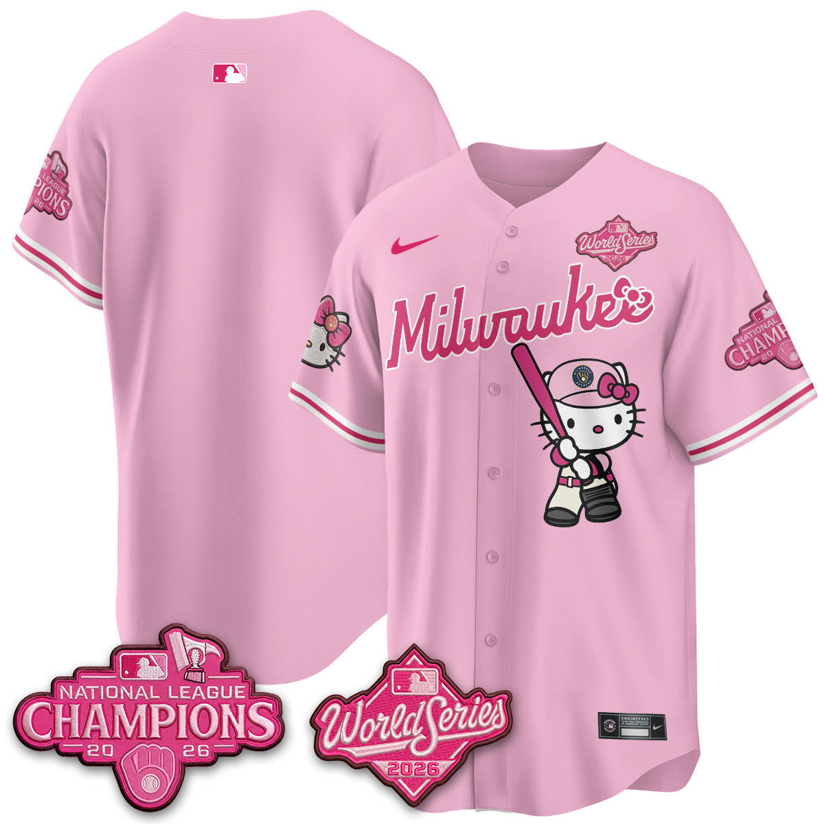Milwaukee Brewers 2026 NL Champions x Meow KT Vapor Jersey - Stitched