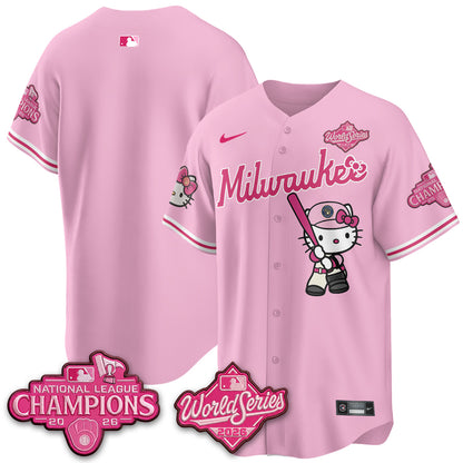 Milwaukee Brewers 2026 NL Champions x Meow KT Vapor Jersey - Stitched