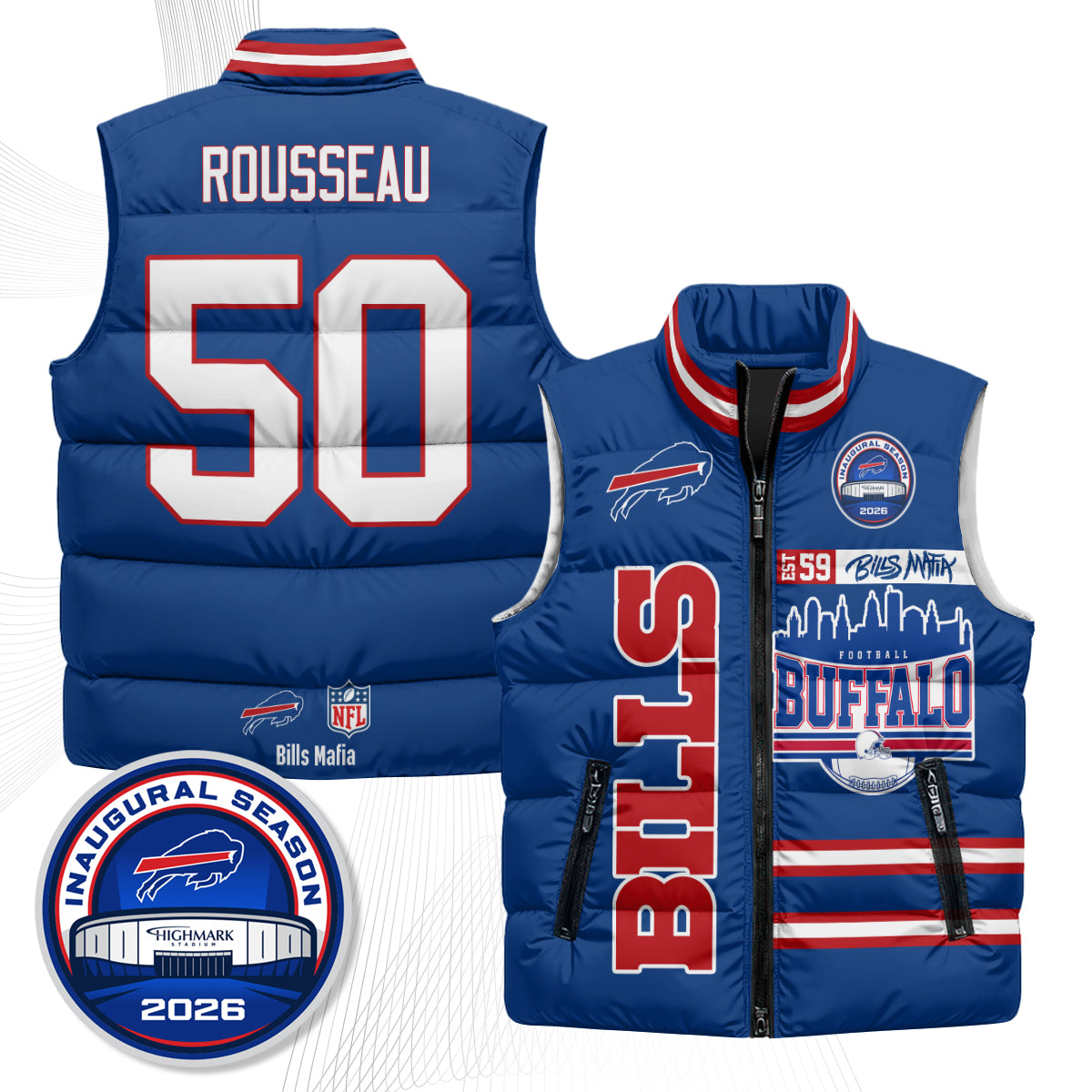Buffalo Bills "Mafia" Edition Puffer Vest - Printed