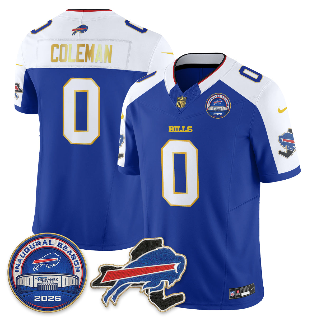 BUF 2026 Royal Gold Trim Edition Vapor Jersey - Stitched