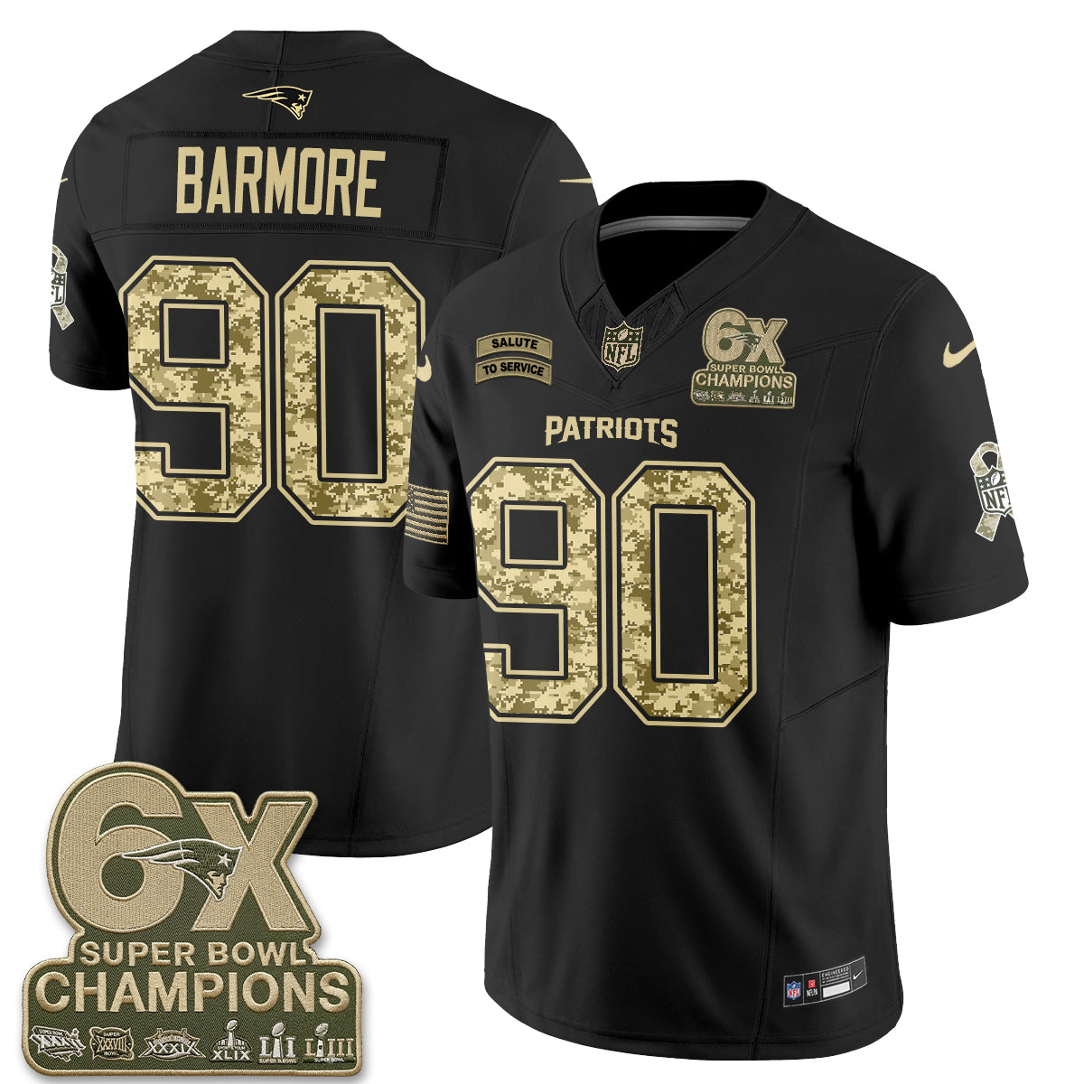 New England Patriots 2026 Salute to Service Vapor Jersey V2- Stitched