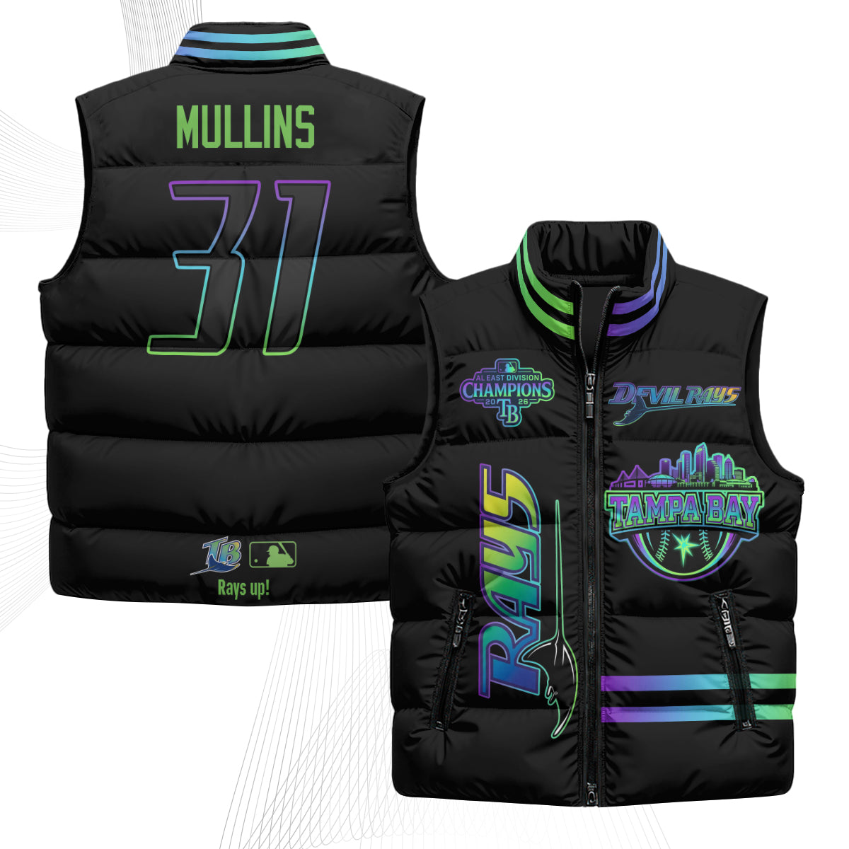 Tampa Bay Rays "Devil Rays" Puffer Vest - Printed
