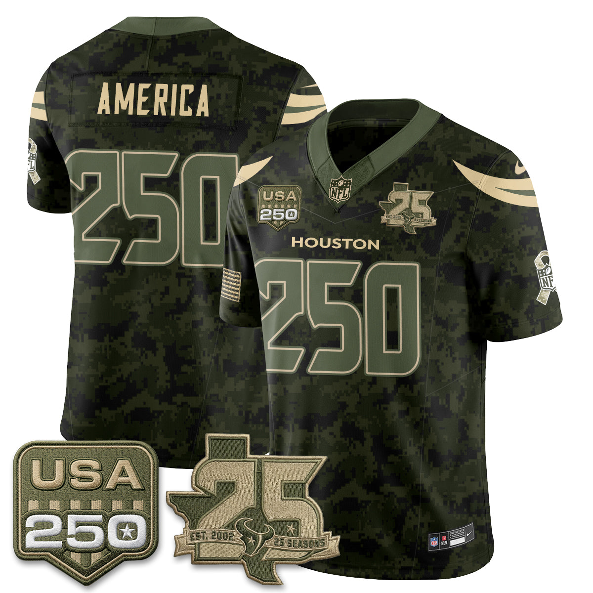HOU 2026 Salute to Service Edition Vapor Jersey - Stitched