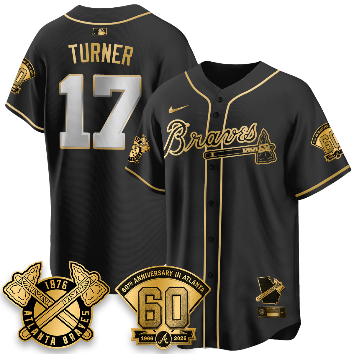ATL 60th Anniversary Gold Edition Vapor Limited Jersey - All Stitched