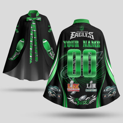 Philadelphia Eagles Champions Edition Custom Strap Shawl Cape - Printed