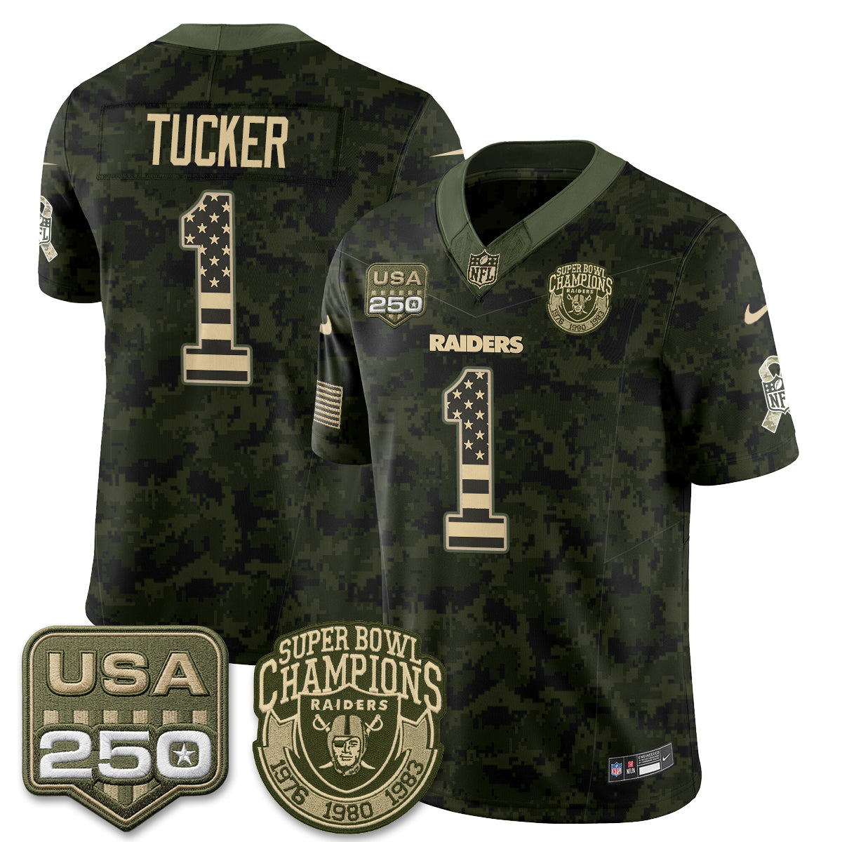 Las Vegas Raiders 2026 Salute to Service Edition Vapor Jersey - Stitched
