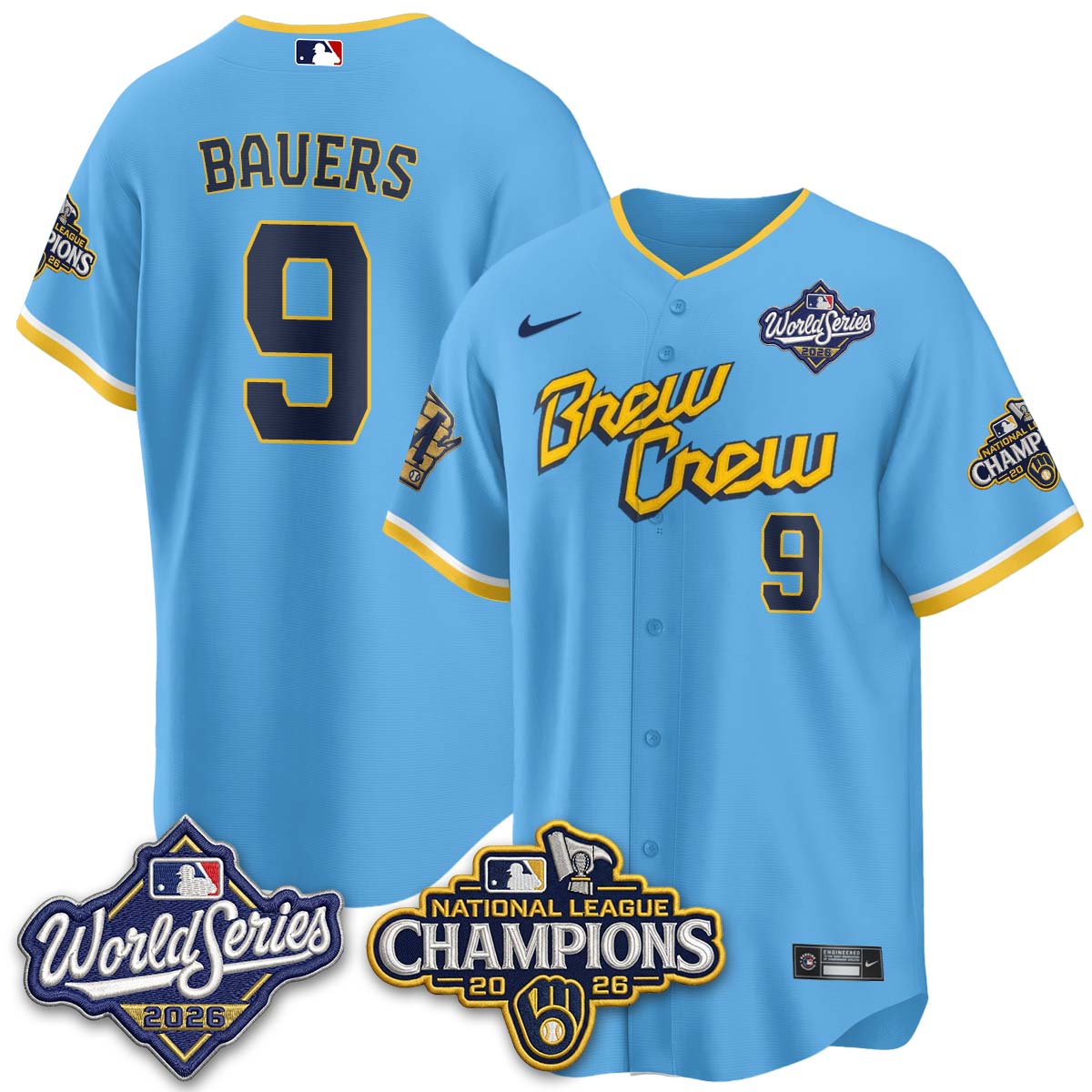 Milwaukee Brewers 2026 NL Champions Vapor Jersey - Stitched