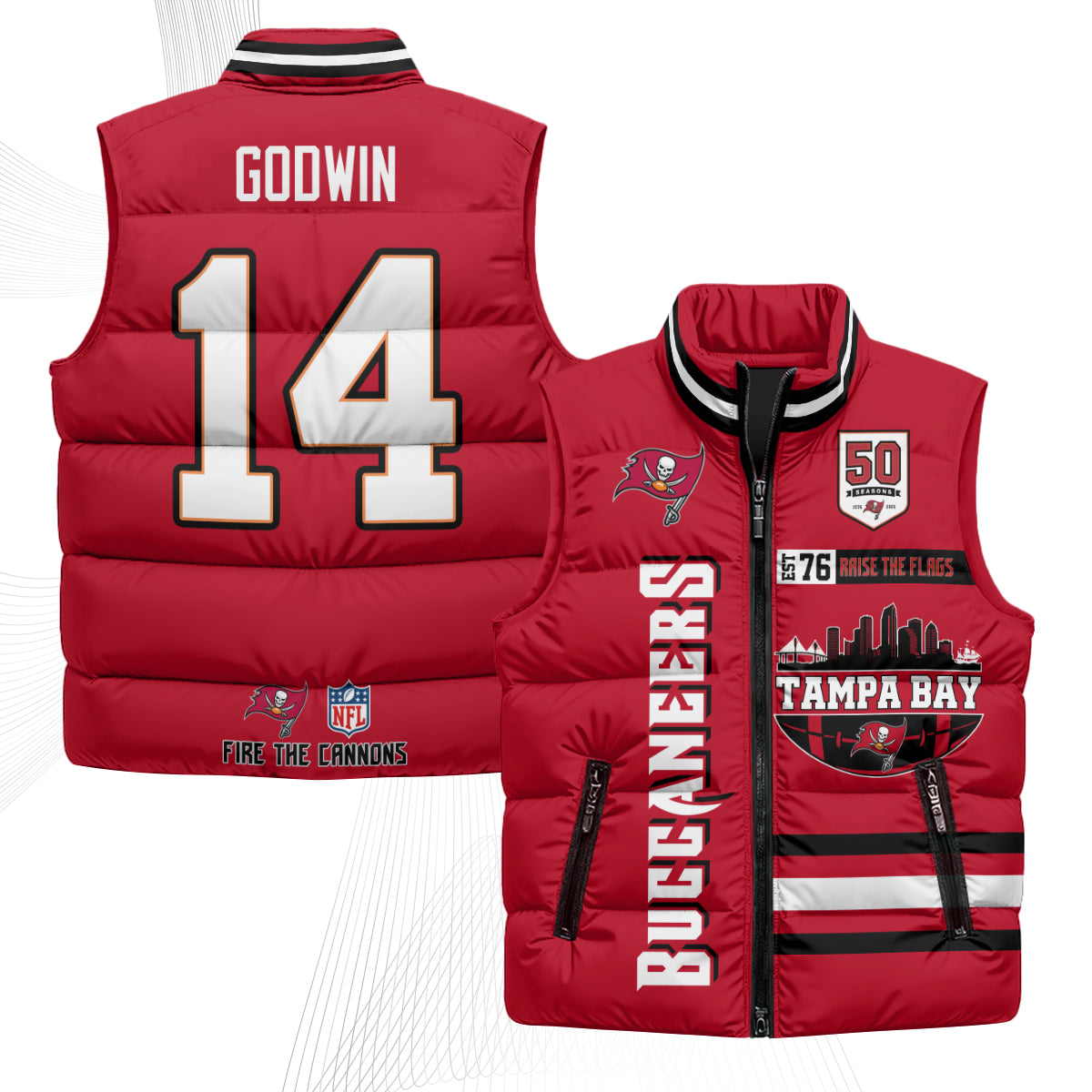 TB "Raise the Flags" Puffer Vest - Printed