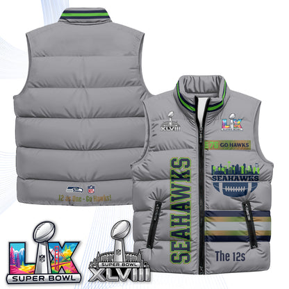 SEA "Go Hawks" Edition Puffer Vest - Printed