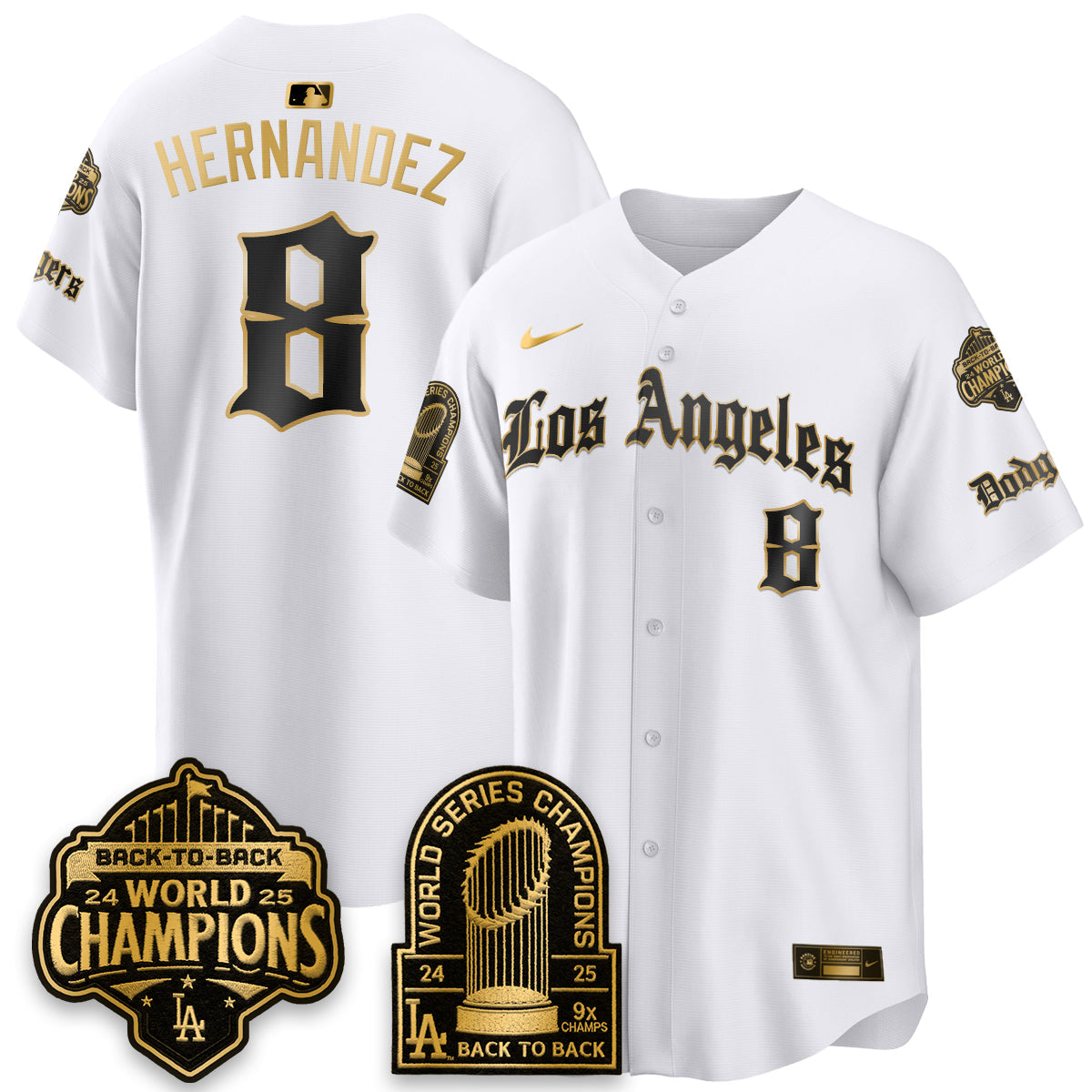 LAD WS Champions Back 2 Back Patch Vapor Premier Limited Gothic Gold Edition Jersey - All Stitched