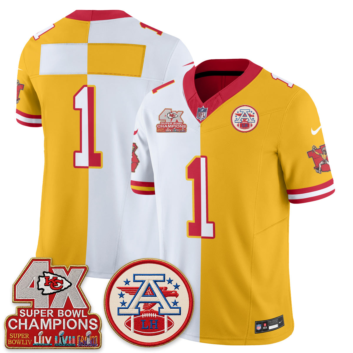 KC Throwback Split Vapor Jersey - Stitched