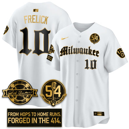 MIL Bob Uecker Patch Vapor Premier Limited Jersey - Gothic Edition - All Stitched