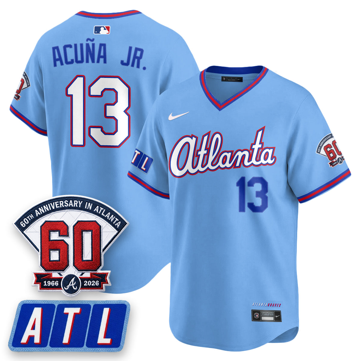 ATL 2026 City Connect - 60th Anniversary in Atlanta Patch Vapor Limited Jersey - All Stitched