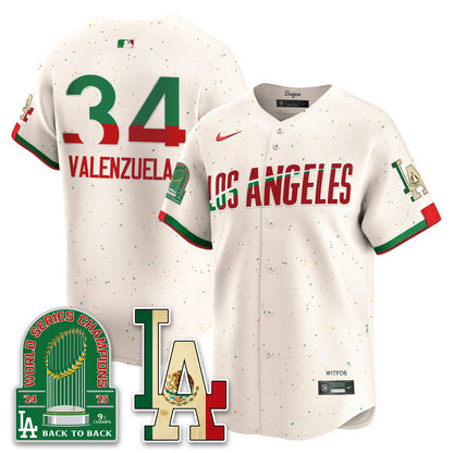 Los Angeles Dodgers Mexico Style Vapor Jersey- Stitched