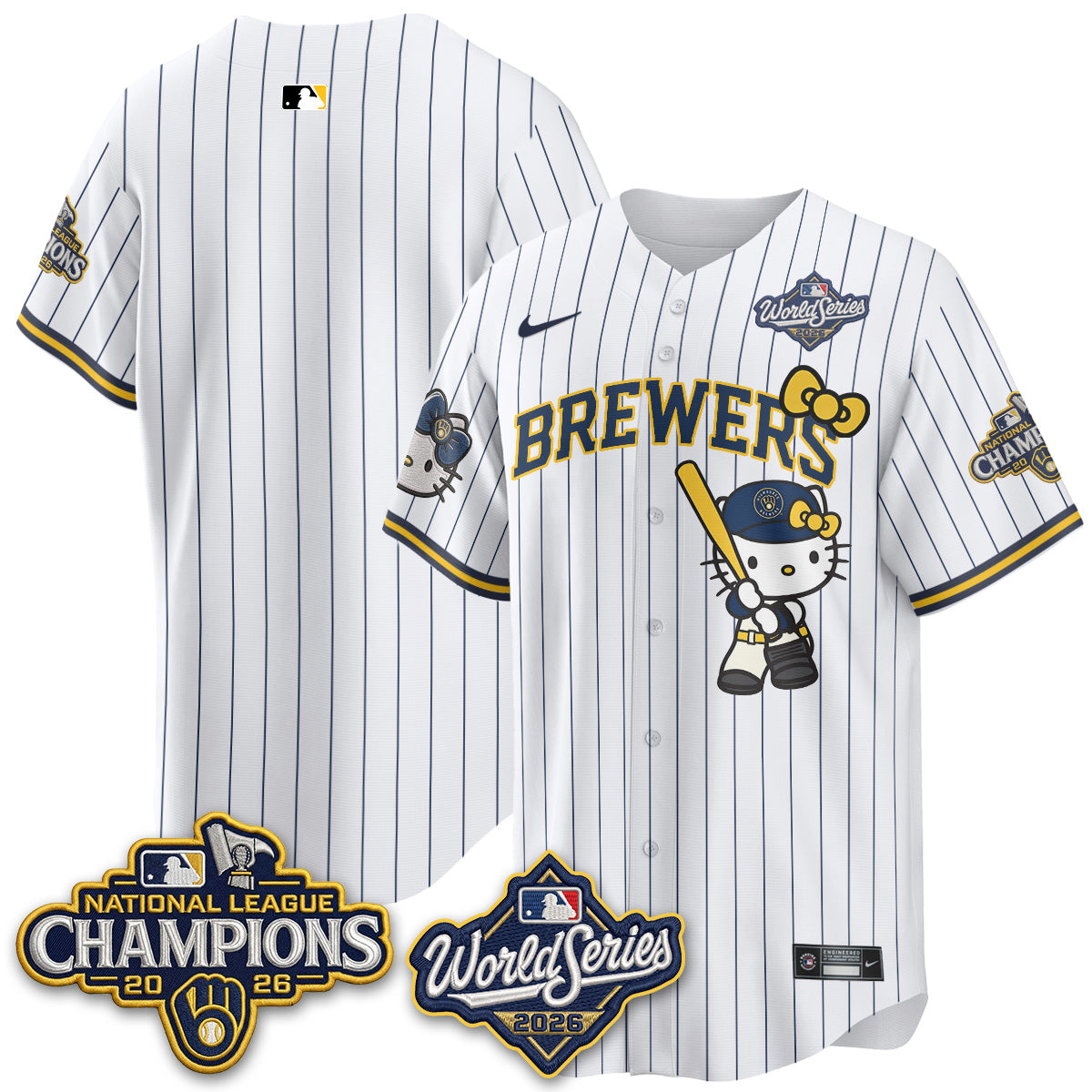 Milwaukee Brewers 2026 NL Champions x Meow KT Vapor Jersey - Stitched