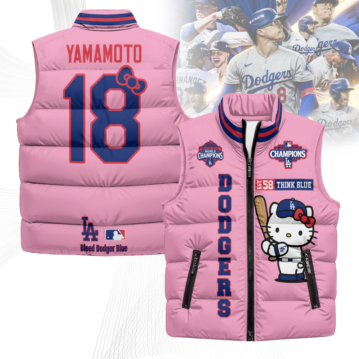 LAD x Meow KT Puffer Vest - Printed