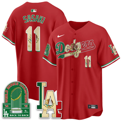 Los Angeles Dodgers Mexico Style Vapor Jersey- Stitched