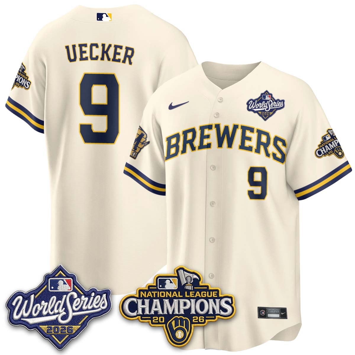 Milwaukee Brewers 2026 NL Champions Vapor Jersey - Stitched
