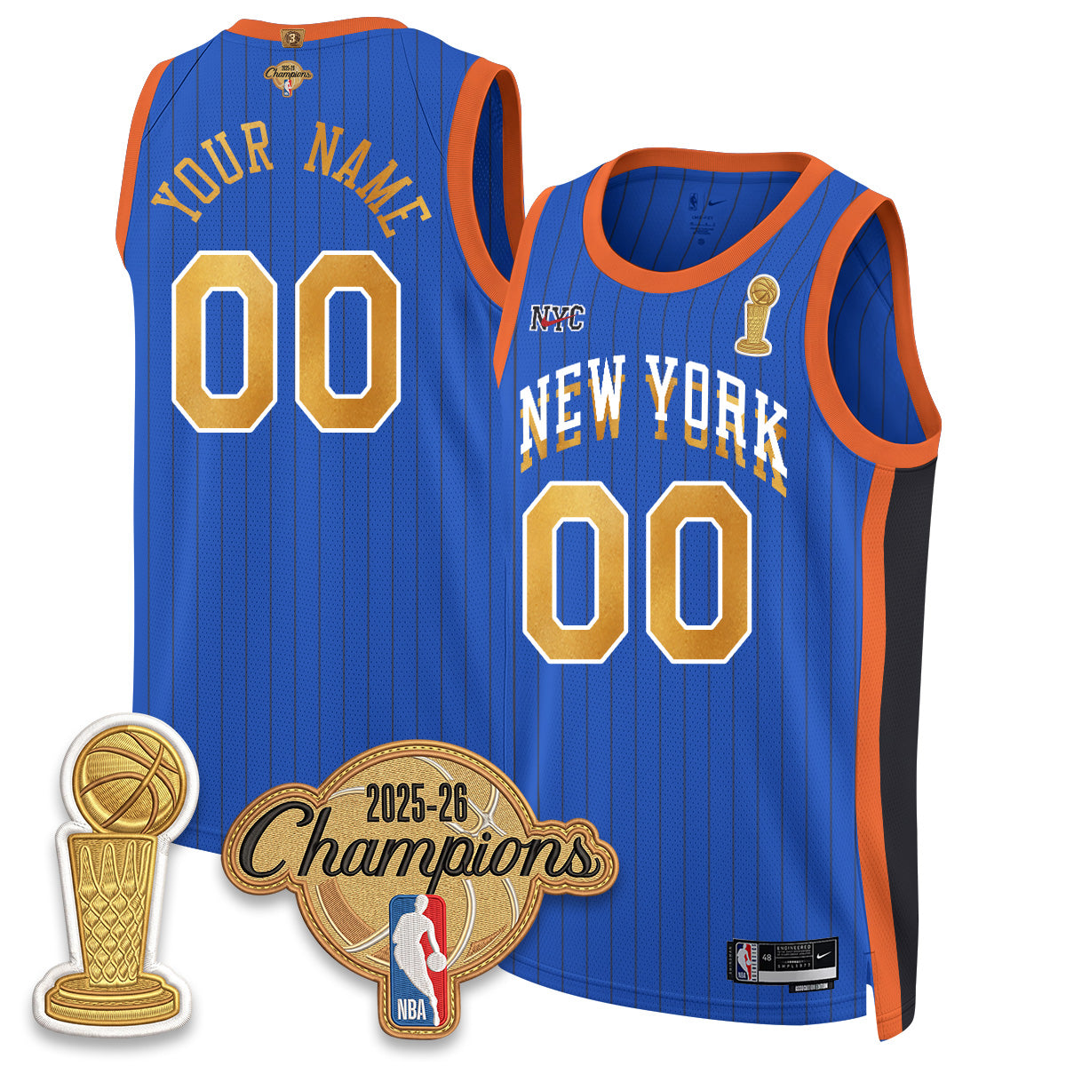 NYK Champions Night Custom Vapor Jersey - Stitched