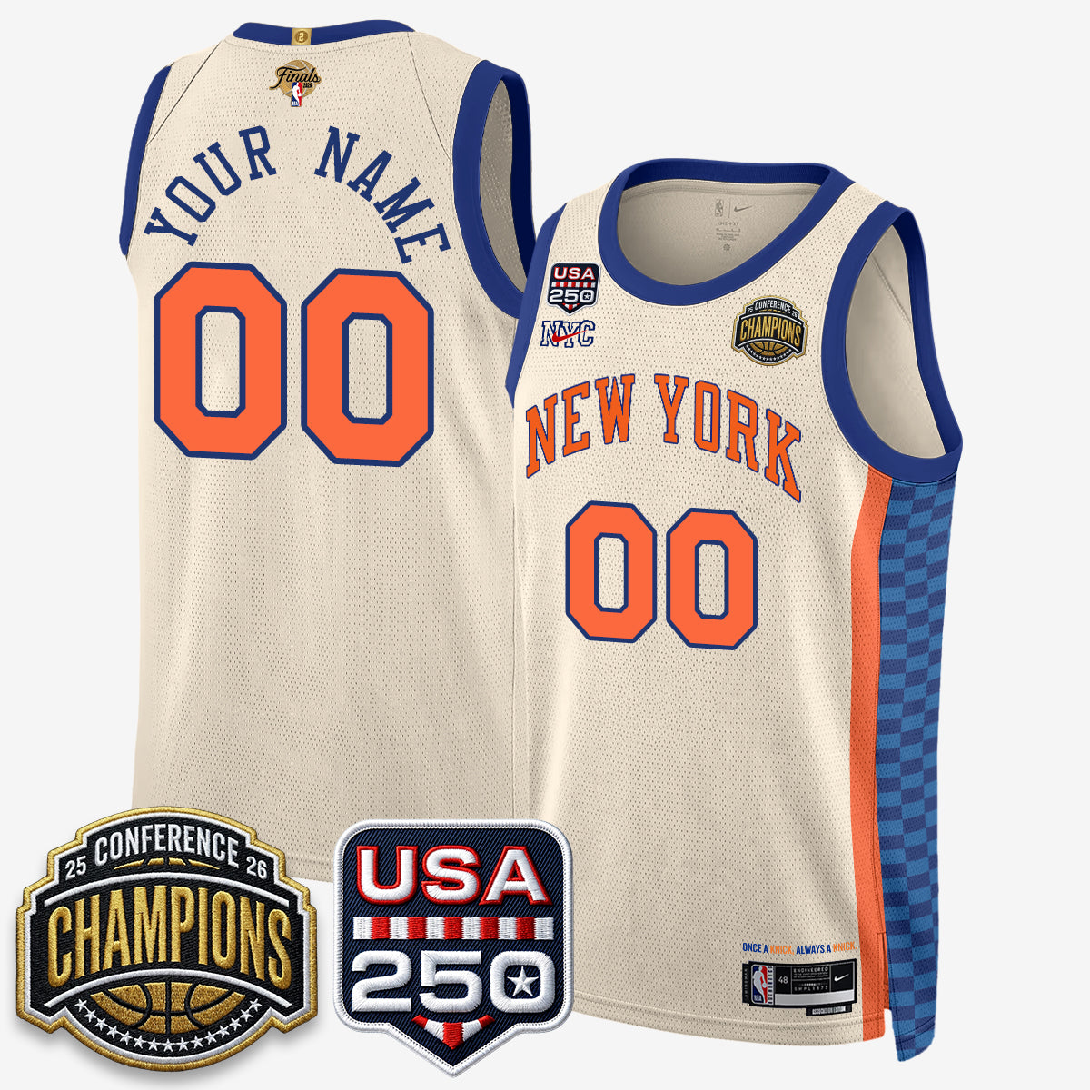 New York Knicks 2026 NBA Eastern Conference Champions City Edition Custom Jersey V2- Stitched