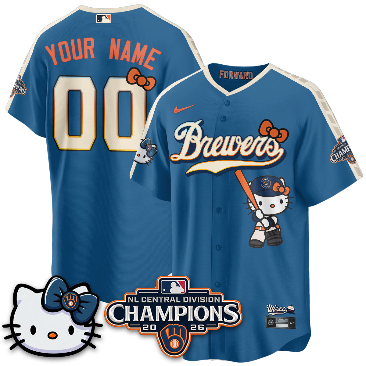 MIL NL Central Champs x Meow KT Vapor Custom Jersey - Stitched
