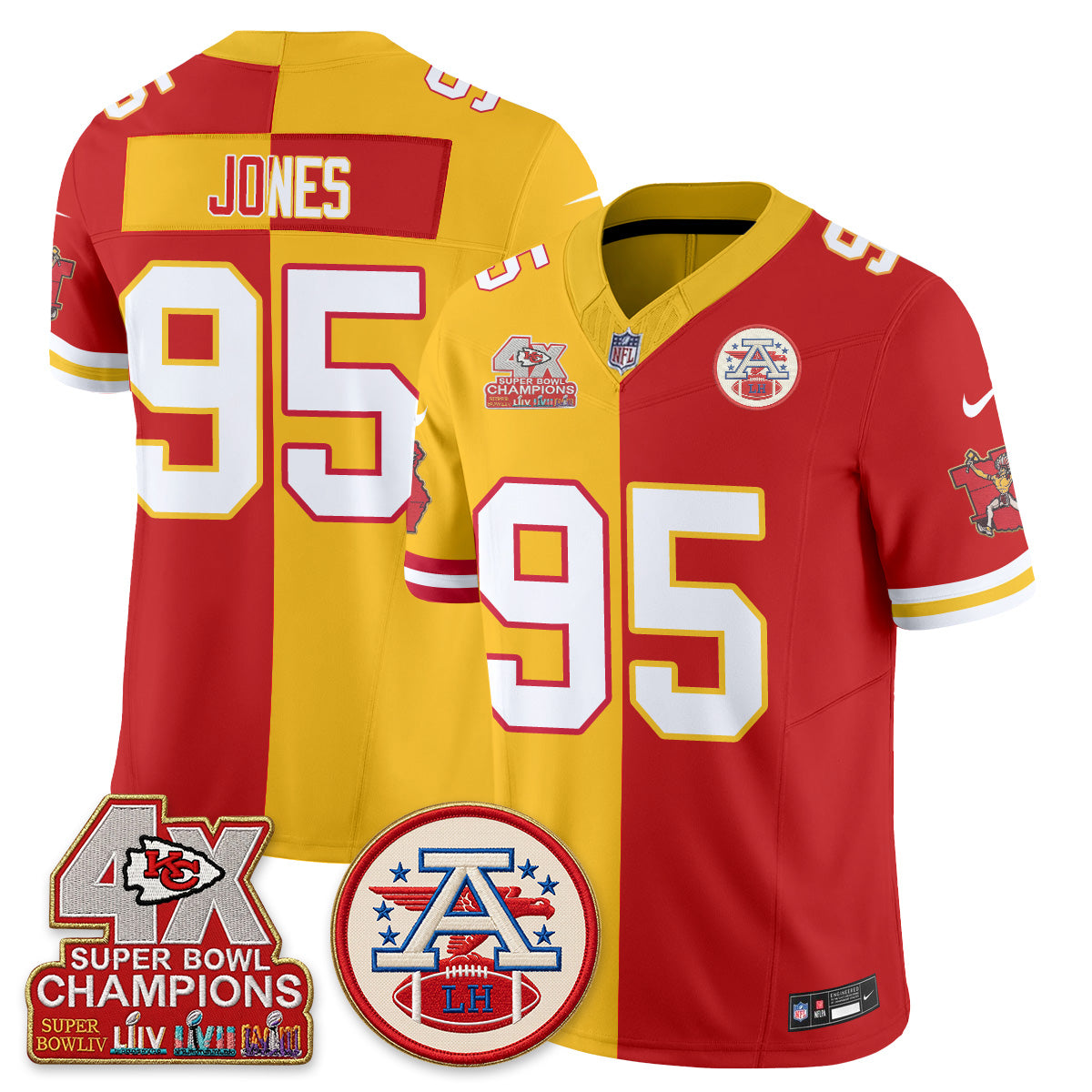 KC Throwback Split Vapor Jersey - Stitched