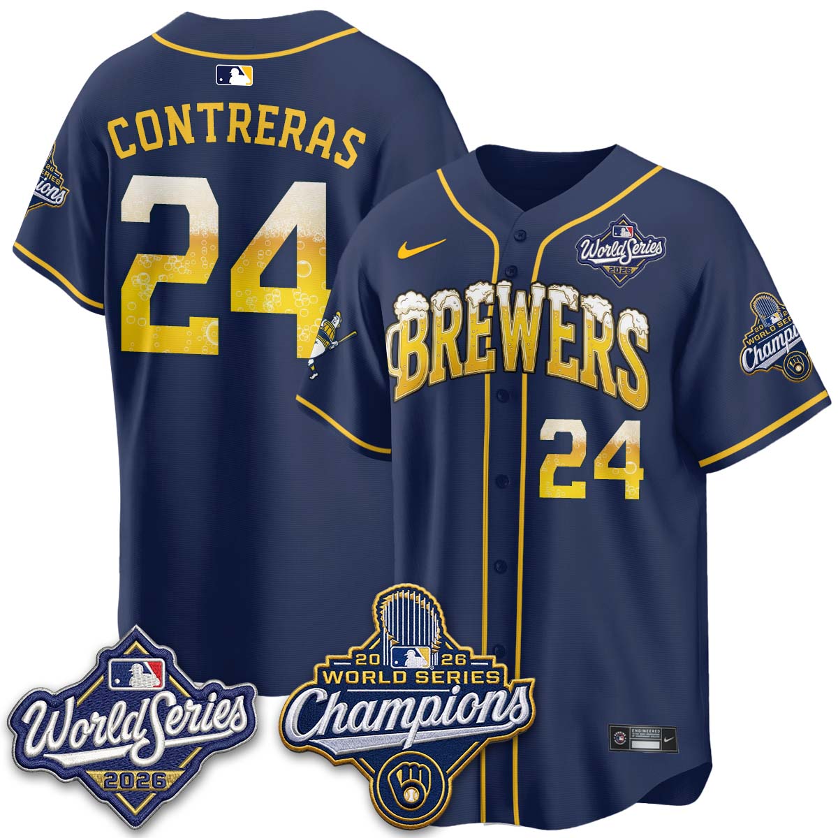 MIL "Pitcher & Pint" 2026 WS Champions Vapor Jersey - Stitched (#32 Tiktok)